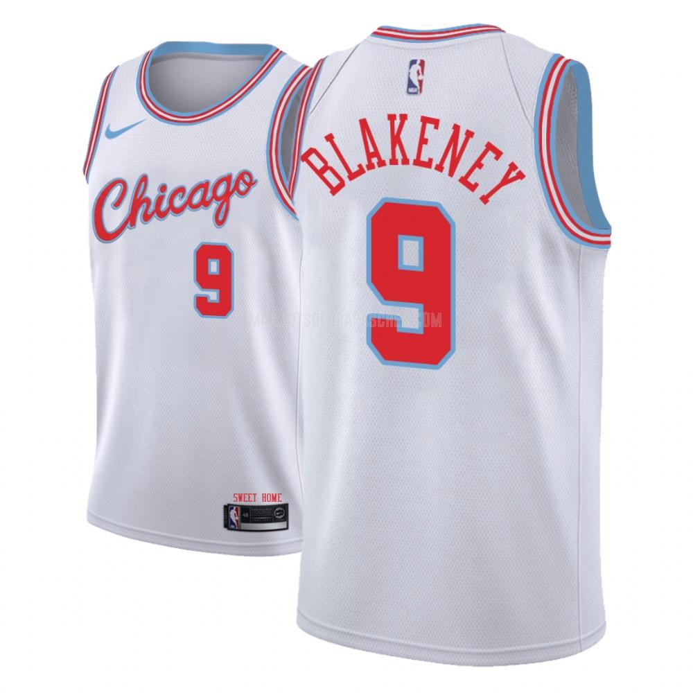 maillot nba homme de chicago bulls antonio blakeney 9 blanc city edition