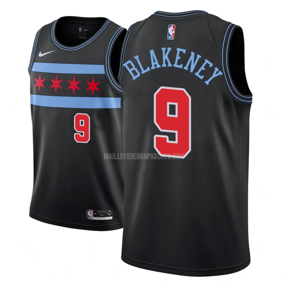 maillot nba homme de chicago bulls antonio blakeney 9 noir city edition