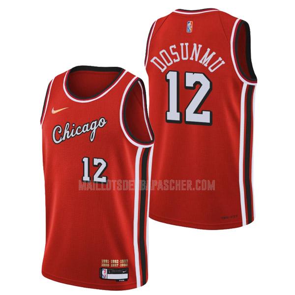 maillot nba homme de chicago bulls ayo dosunmu 12 rouge 75th anniversary city edition 2022