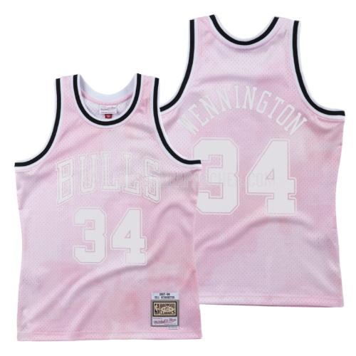 maillot nba homme de chicago bulls bill wennington 34 rose ciel nuageux