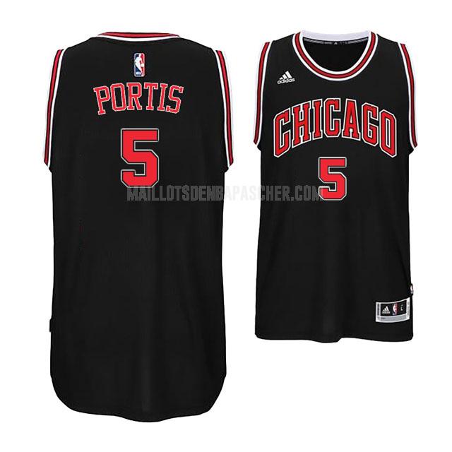 maillot nba homme de chicago bulls bobby portis 5 noir alterner