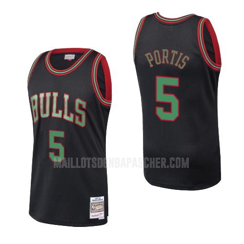 maillot nba homme de chicago bulls bobby portis 5 noir hardwood classics