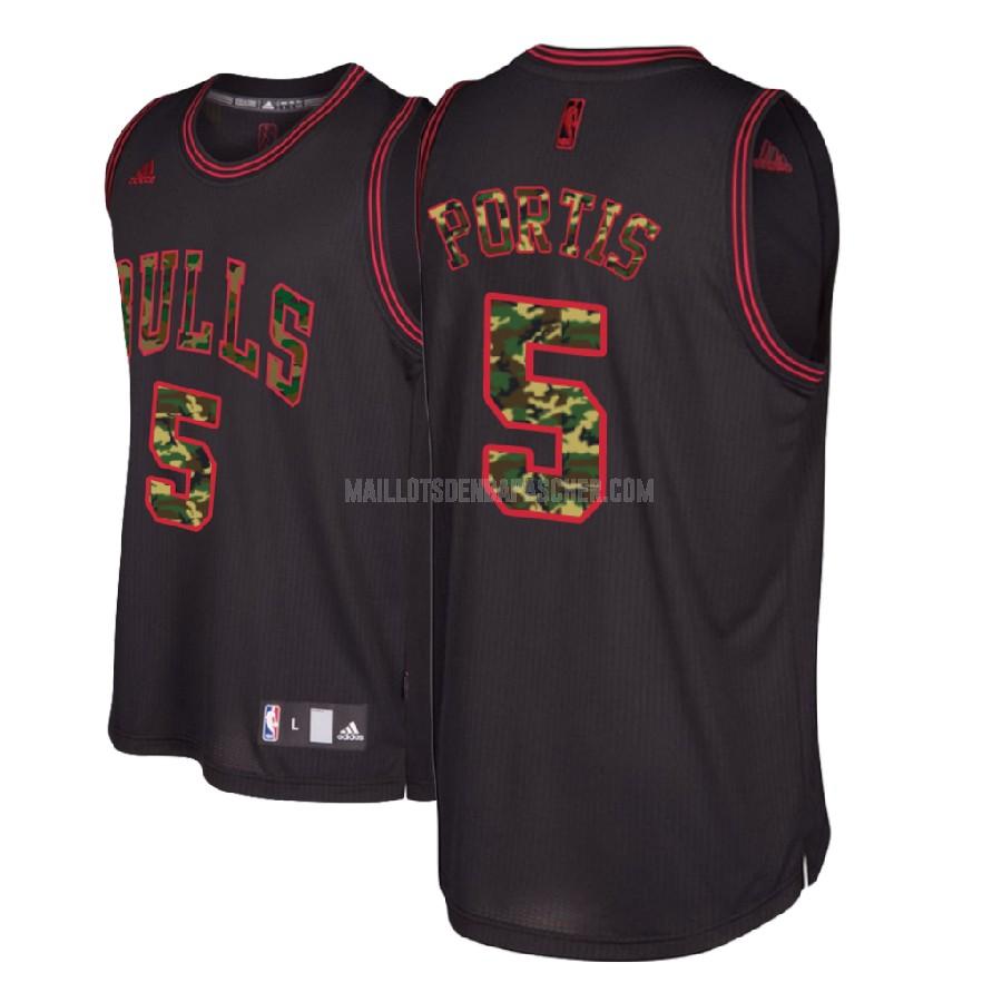 maillot nba homme de chicago bulls bobby portis 5 noir mode version