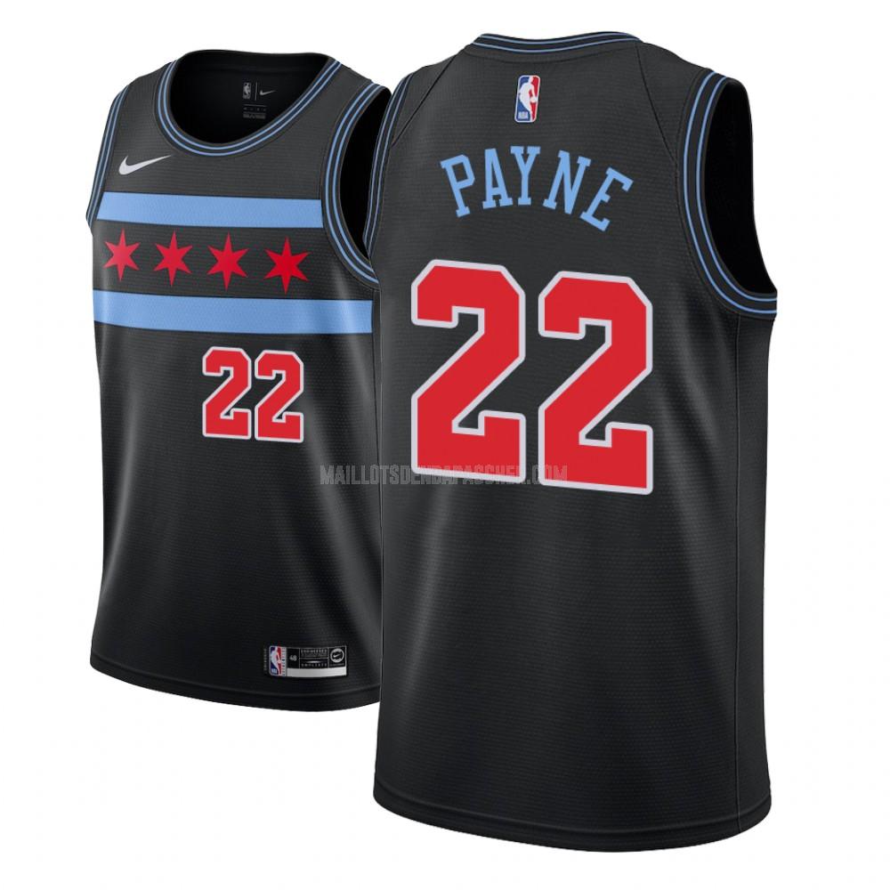 maillot nba homme de chicago bulls cameron payne 22 noir city edition