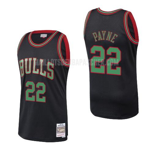 maillot nba homme de chicago bulls cameron payne 22 noir hardwood classics