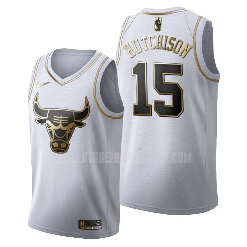 maillot nba homme de chicago bulls chandler hutchison 15 blanc or version