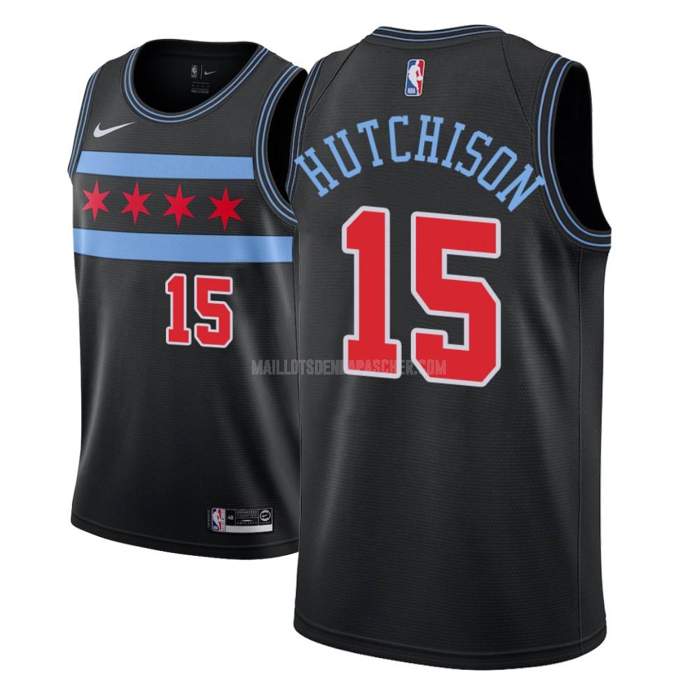 maillot nba homme de chicago bulls chandler hutchison 15 noir city edition