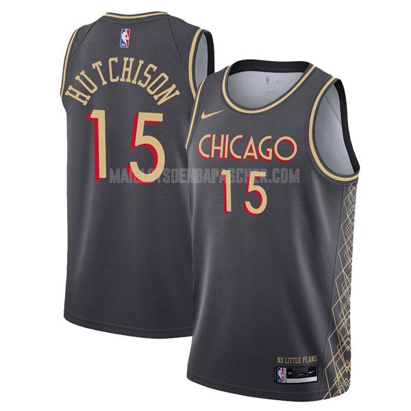 maillot nba homme de chicago bulls chandler hutchison 15 noir city edition 2020-21