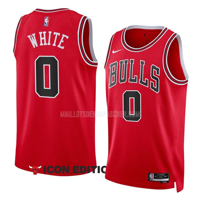 maillot nba homme de chicago bulls coby white 0 rouge icon edition 2022-23