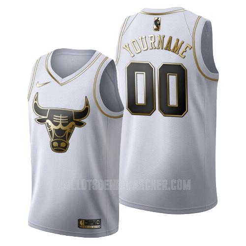 maillot nba homme de chicago bulls custom blanc or version