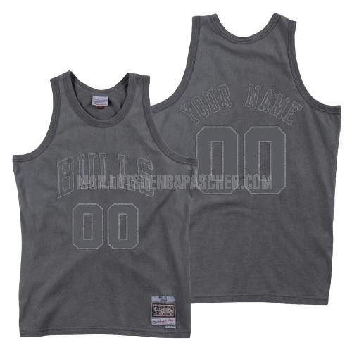 maillot nba homme de chicago bulls custom gris lavé