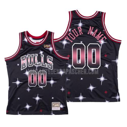 maillot nba homme de chicago bulls custom noir aérographe en tricot