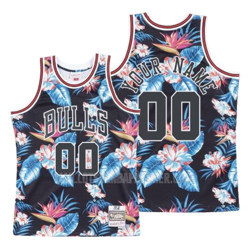 maillot nba homme de chicago bulls custom noir mode florale