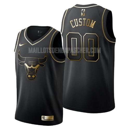 maillot nba homme de chicago bulls custom noir or version