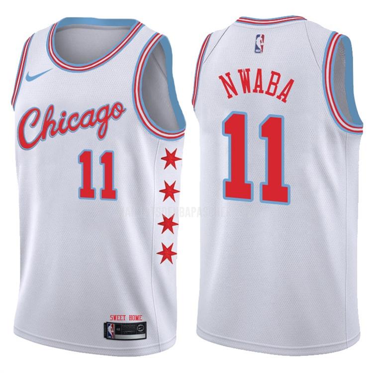 maillot nba homme de chicago bulls david nwaba 11 blanc city edition