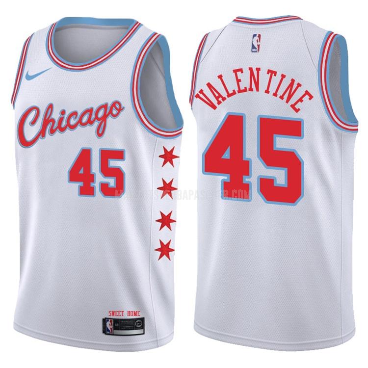 maillot nba homme de chicago bulls denzel valentine 45 blanc city edition