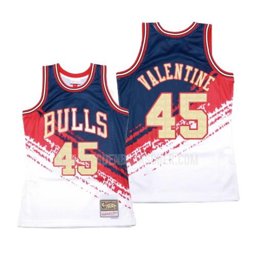 maillot nba homme de chicago bulls denzel valentine 45 blanc hardwood classics