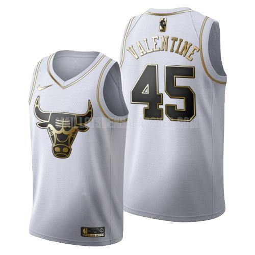 maillot nba homme de chicago bulls denzel valentine 45 blanc or version