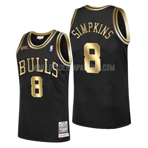 maillot nba homme de chicago bulls dickey simpkins 8 noir champions 1998