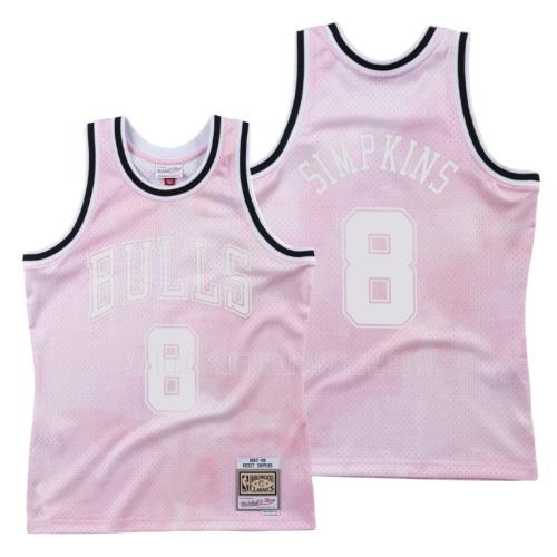 maillot nba homme de chicago bulls dickey simpkins 8 rose ciel nuageux