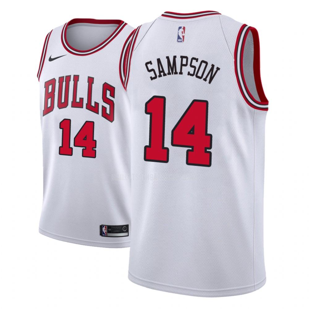 maillot nba homme de chicago bulls jakarr sampson 14 blanc association