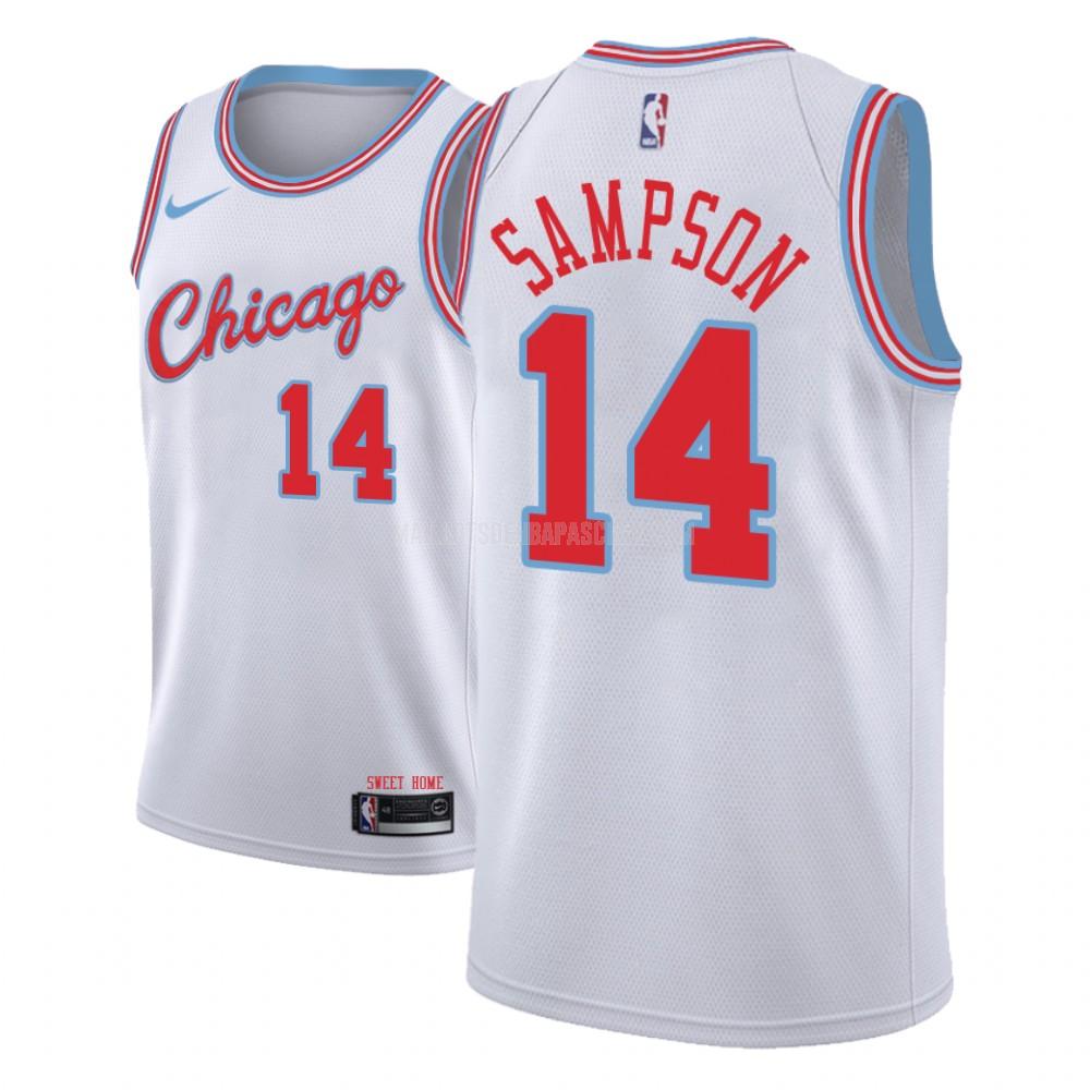 maillot nba homme de chicago bulls jakarr sampson 14 blanc city edition