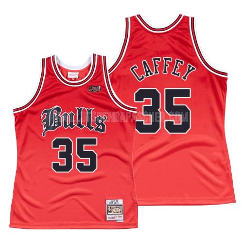 maillot nba homme de chicago bulls jason caffey 35 rouge old english 1997-98