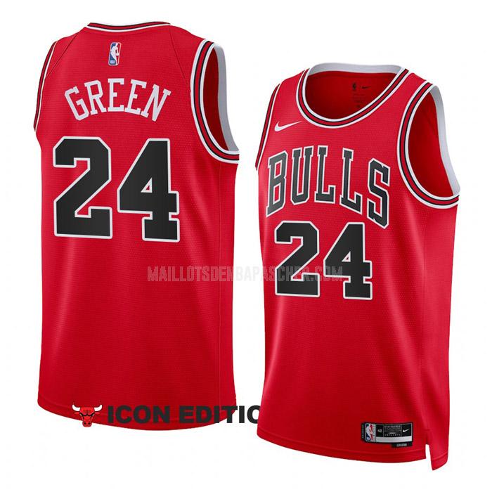 maillot nba homme de chicago bulls javonte green 24 rouge icon edition 2022-23