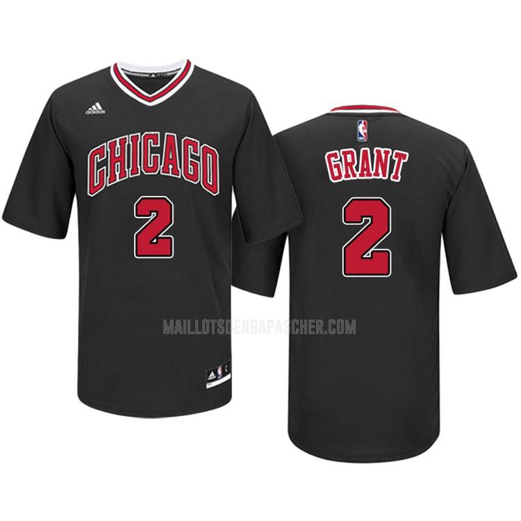 maillot nba homme de chicago bulls jerian grant 2 noir manche courte