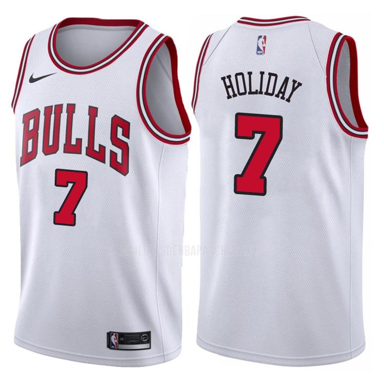 maillot nba homme de chicago bulls justin holiday 7 blanc association 2017-18