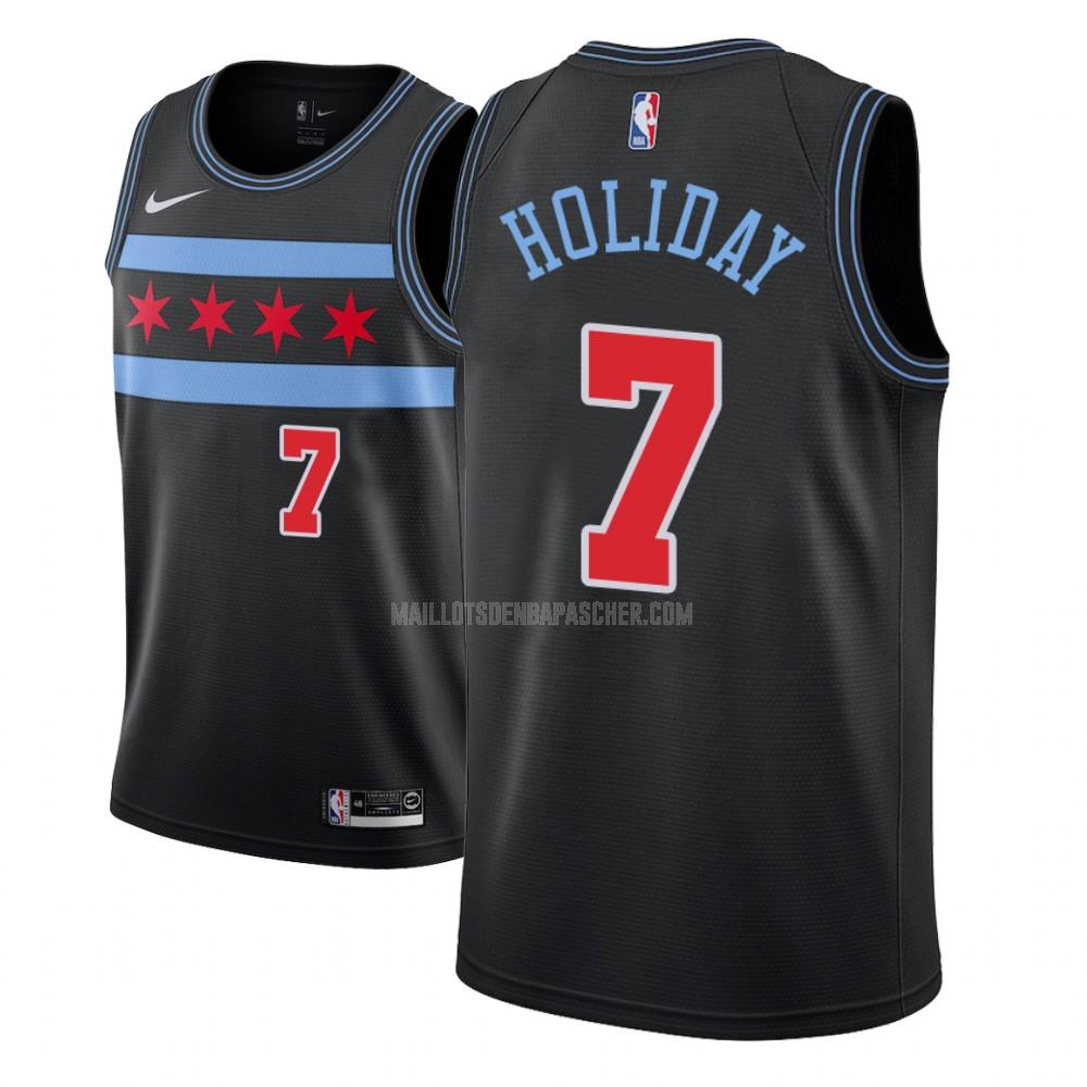 maillot nba homme de chicago bulls justin holiday 7 noir city edition