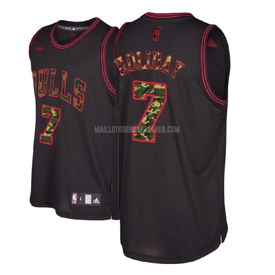 maillot nba homme de chicago bulls justin holiday 7 noir mode version