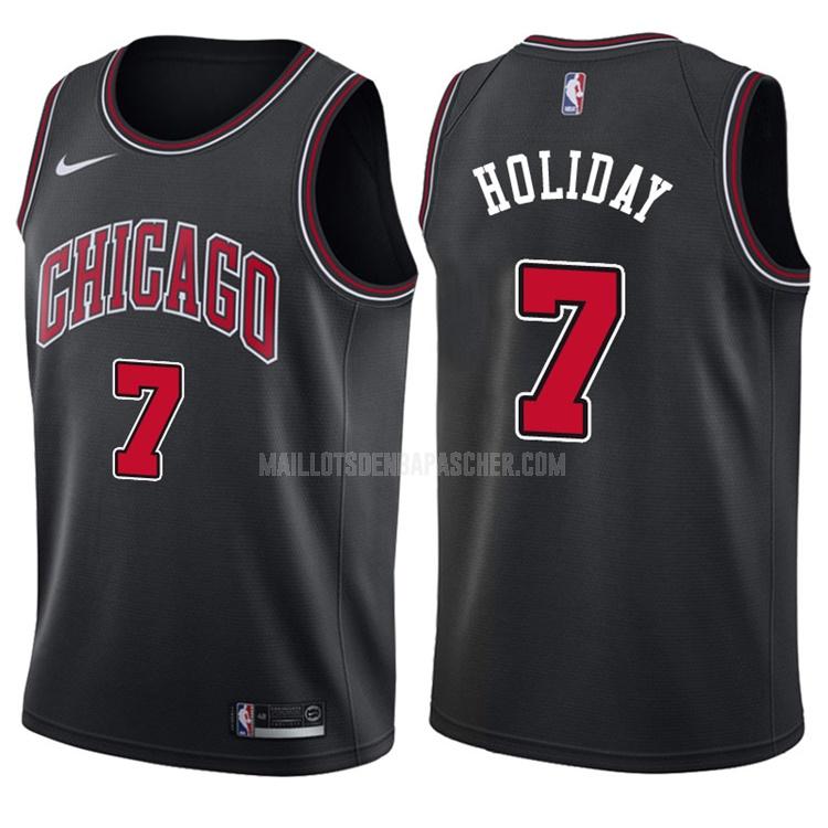 maillot nba homme de chicago bulls justin holiday 7 noir statement 2017-18