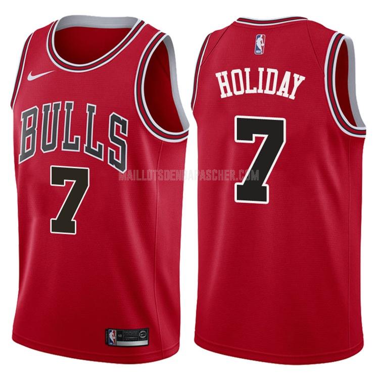 maillot nba homme de chicago bulls justin holiday 7 rouge icon 2017-18