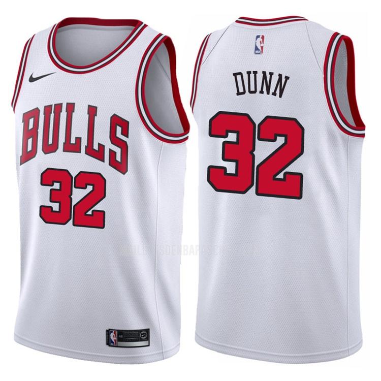 maillot nba homme de chicago bulls kris dunn 32 blanc association 2017-18