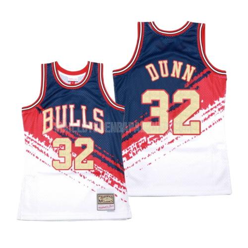 maillot nba homme de chicago bulls kris dunn 32 blanc hardwood classics