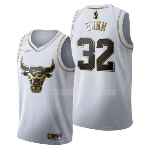 maillot nba homme de chicago bulls kris dunn 32 blanc or version