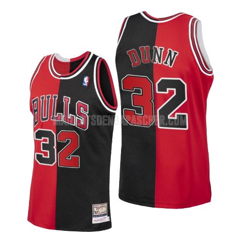 maillot nba homme de chicago bulls kris dunn 32 rosso noir divisé