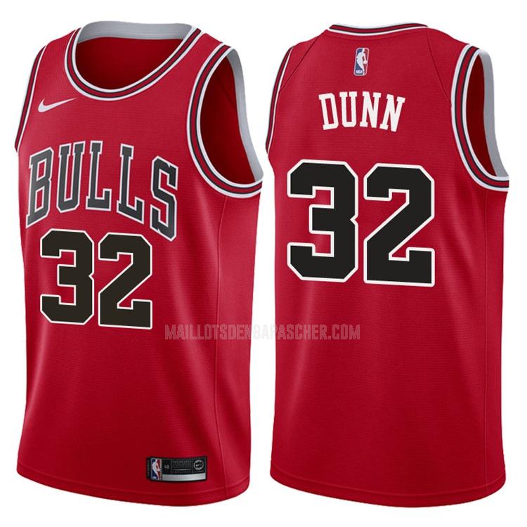 maillot nba homme de chicago bulls kris dunn 32 rouge icon 2017-18