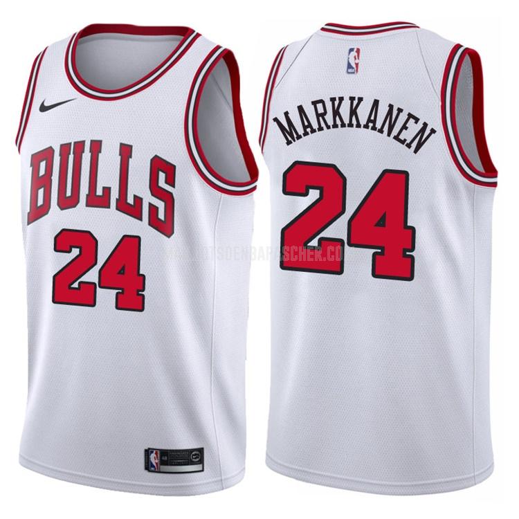 maillot nba homme de chicago bulls lauri markkanen 24 blanc association 2017-18