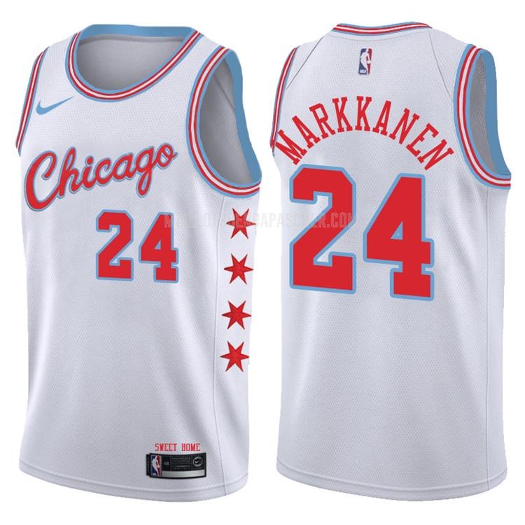 maillot nba homme de chicago bulls lauri markkanen 24 blanc city edition