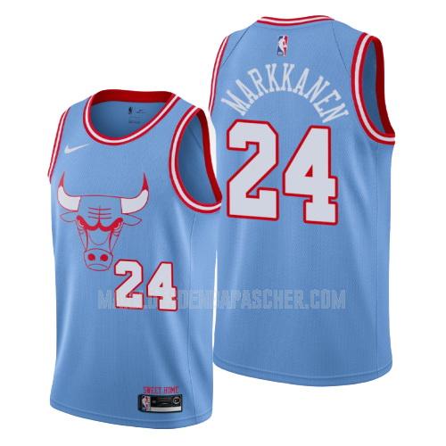 maillot nba homme de chicago bulls lauri markkanen 24 bleu city edition 2019-20