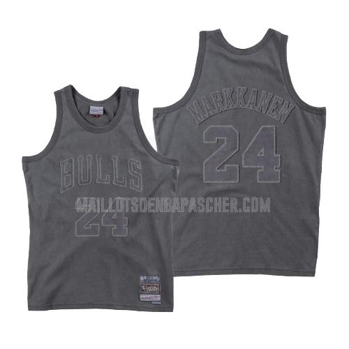 maillot nba homme de chicago bulls lauri markkanen 24 gris lavé