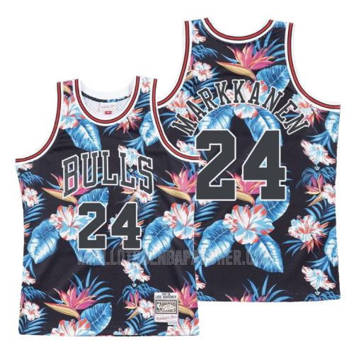 maillot nba homme de chicago bulls lauri markkanen 24 noir mode florale