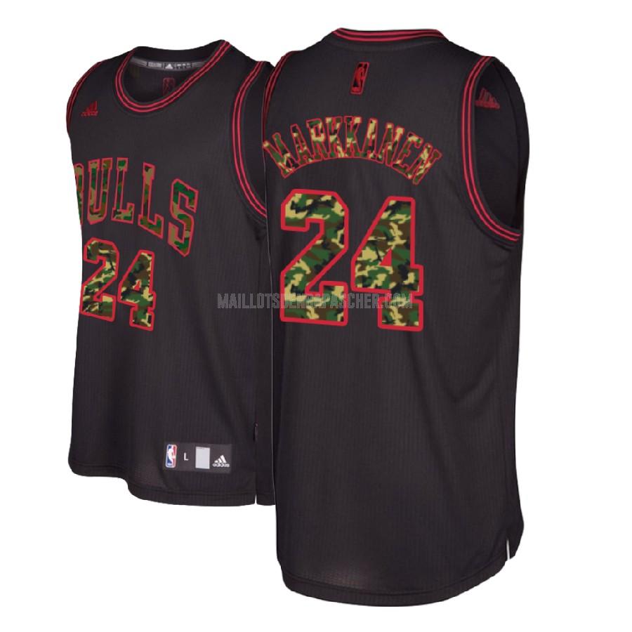 maillot nba homme de chicago bulls lauri markkanen 24 noir mode version