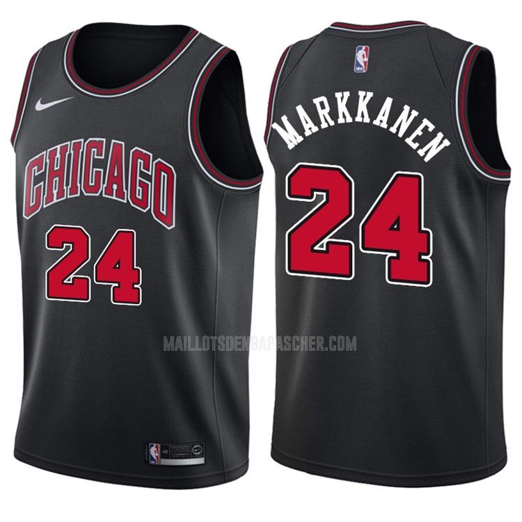 maillot nba homme de chicago bulls lauri markkanen 24 noir statement 2017-18