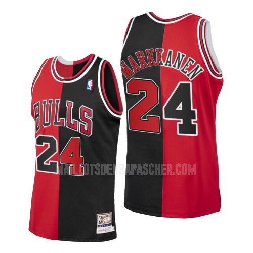 maillot nba homme de chicago bulls lauri markkanen 24 rosso noir divisé