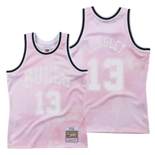 maillot nba homme de chicago bulls luc longley 13 rose ciel nuageux