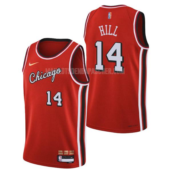 maillot nba homme de chicago bulls malcolm hill 14 rouge 75th anniversary city edition 2022