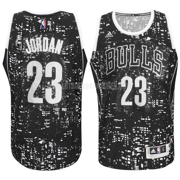 maillot nba homme de chicago bulls michael jordan 23 noir city edition